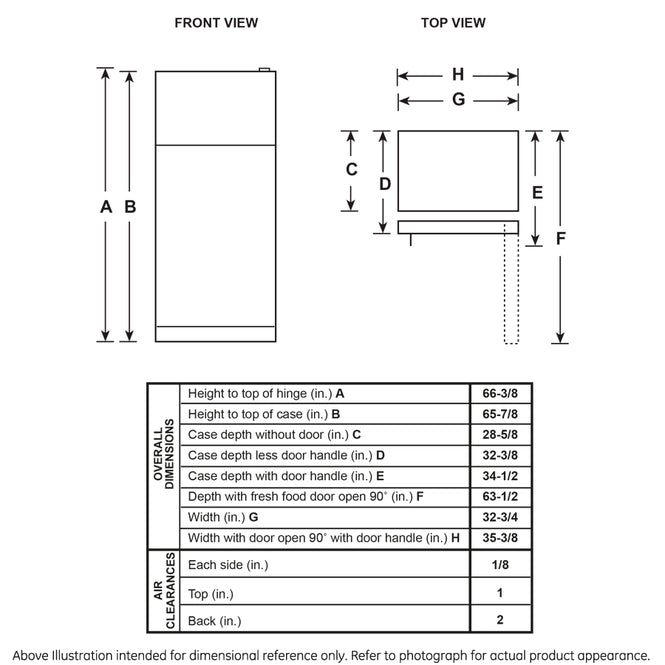 GE GTS22KGNRBB 21.9 Cu. Ft. Garage Ready Top-Freezer Refrigerator