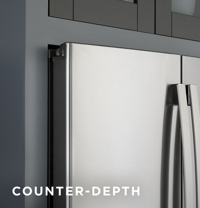 GE Profile PYE22KYNFS ENERGY STAR 22.1 Cu. Ft. Counter-Depth Fingerprint Resistant French-Door Refrigerator with Hands-Free AutoFill