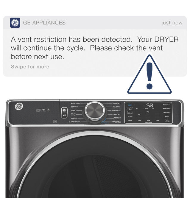 GE HZ108044 ENERGY STAR 7.8 cu. ft. Capacity Smart Front Load Gas Dryer with Sanitize Cycle