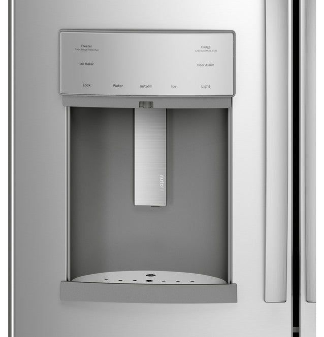 GE Profile PYE22KYNFS ENERGY STAR 22.1 Cu. Ft. Counter-Depth Fingerprint Resistant French-Door Refrigerator with Hands-Free AutoFill