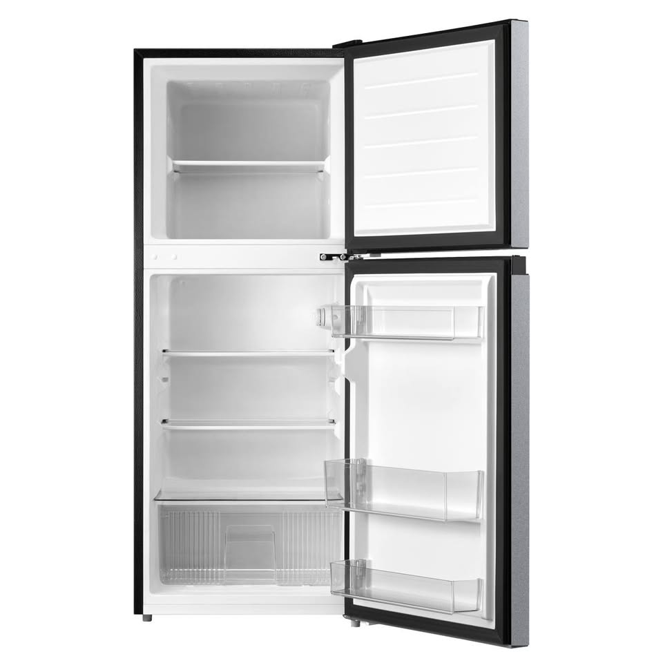 Midea MRM45D3ASL Compact Refrigerator, 2-Door, 4.5 cu ft, Stainless Steel