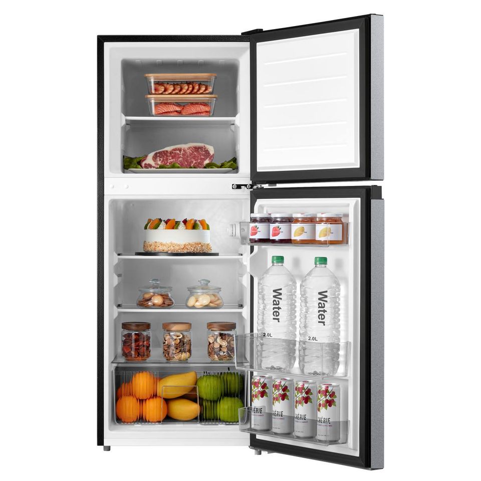 Midea MRM45D3ASL Compact Refrigerator, 2-Door, 4.5 cu ft, Stainless Steel