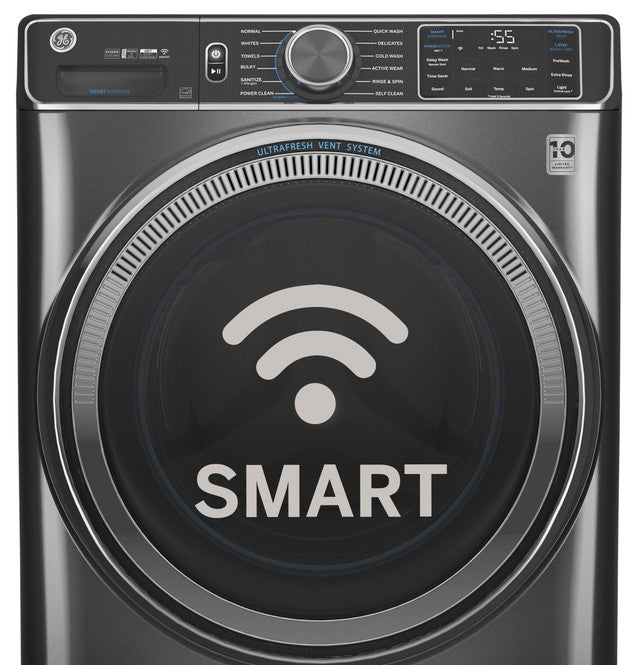 GE GFW550SSNWW ENERGY STAR 4.8 cu. ft. Capacity Smart Front Load Washer with UltraFresh Vent System with OdorBlock and Sanitize w/Oxi