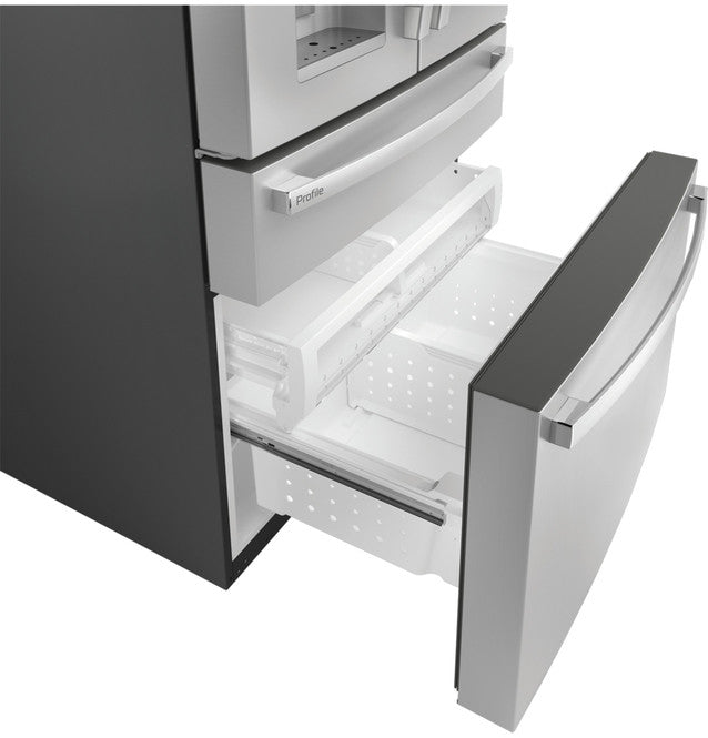 GE Profile PVD28BYNFS ENERGY STAR 27.9 Cu. Ft. Smart Fingerprint Resistant 4-Door French-Door Refrigerator with Door In Door