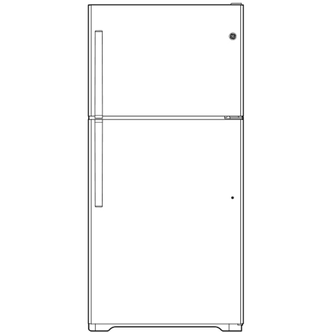 GE GTS22KGNRBB 21.9 Cu. Ft. Garage Ready Top-Freezer Refrigerator
