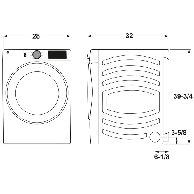 GE HZ108044 ENERGY STAR 7.8 cu. ft. Capacity Smart Front Load Gas Dryer with Sanitize Cycle