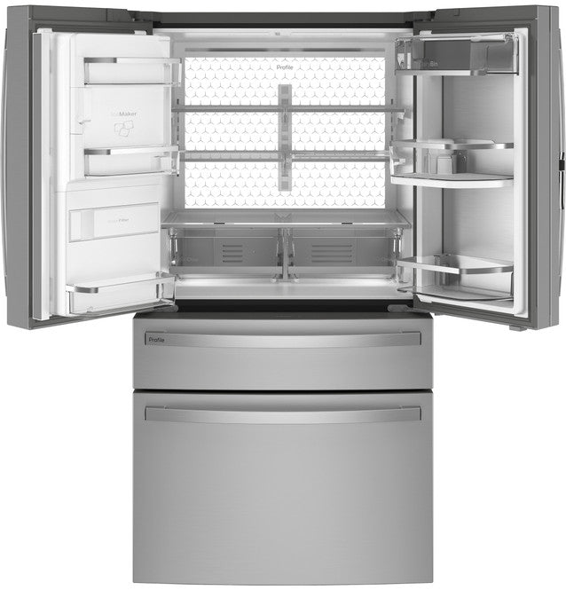 GE Profile PVD28BYNFS ENERGY STAR 27.9 Cu. Ft. Smart Fingerprint Resistant 4-Door French-Door Refrigerator with Door In Door