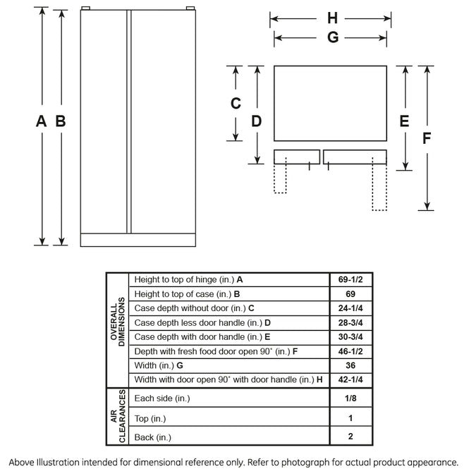 GE GZS22IYNFS 21.8 Cu. Ft. Counter-Depth Fingerprint Resistant Side-By-Side Refrigerator