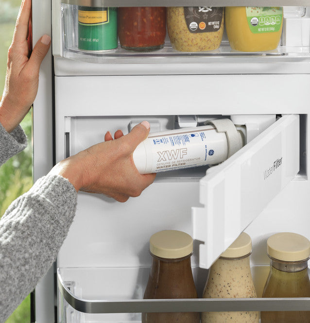 GE Profile PVD28BYNFS ENERGY STAR 27.9 Cu. Ft. Smart Fingerprint Resistant 4-Door French-Door Refrigerator with Door In Door