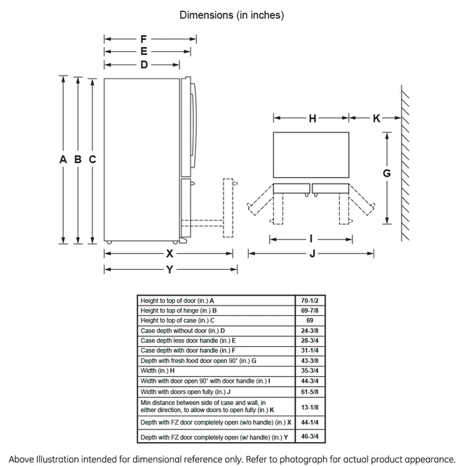GE Profile HZ537904 ENERGY STAR 23.1 Cu. Ft. Counter-Depth Fingerprint Resistant French-Door Refrigerator