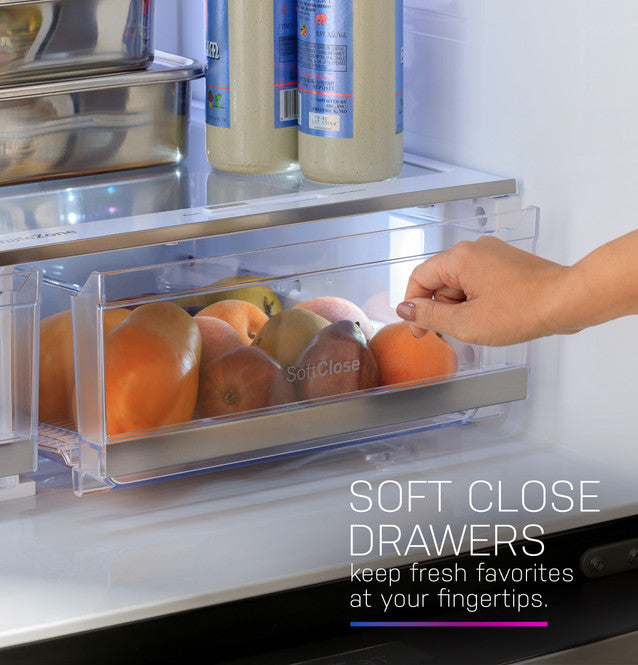 GE Profile PGE29BYTFS ENERGY STAR 28.7 Cu. Ft. Smart Fingerprint Resistant 4-Door French-Door Refrigerator With Dual-Dispense AutoFill Pitcher
