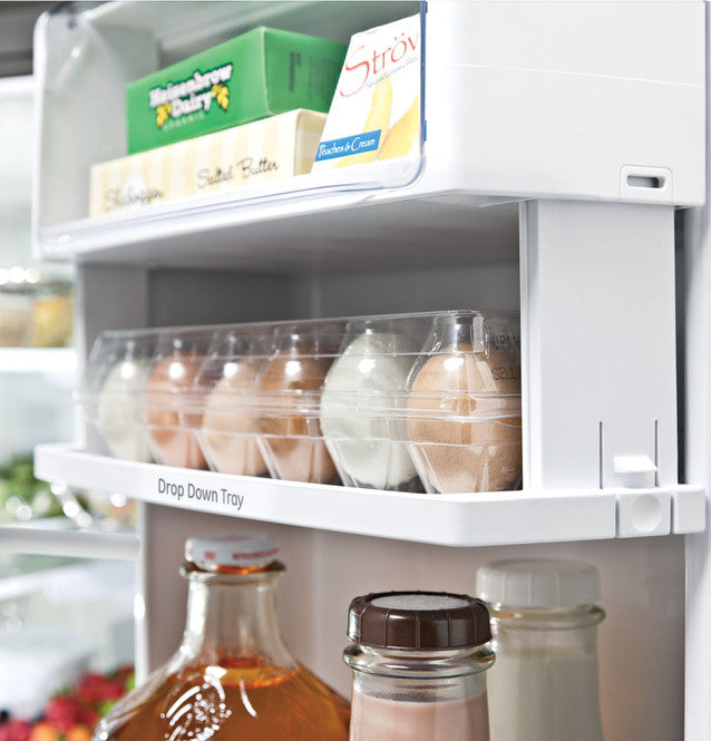 GE Profile PYE22KYNFS ENERGY STAR 22.1 Cu. Ft. Counter-Depth Fingerprint Resistant French-Door Refrigerator with Hands-Free AutoFill