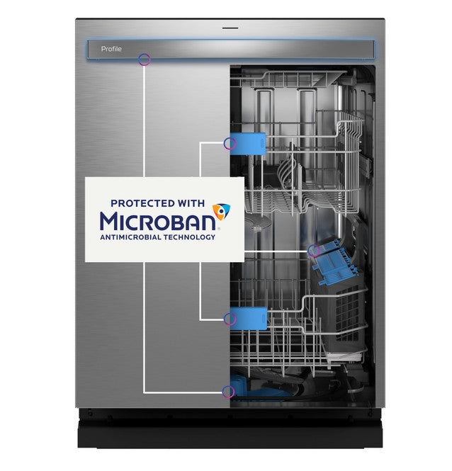 GE Profile PDT715SYVFS ENERGY STAR Fingerprint Resistant Top Control Stainless Interior Dishwasher with Microban Antimicrobial Technology with Sanitize Cycle