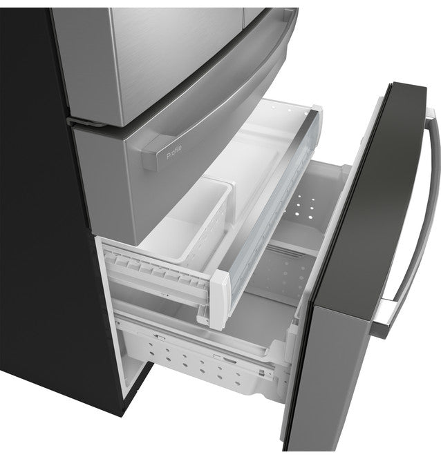 GE Profile PGE29BYTFS ENERGY STAR 28.7 Cu. Ft. Smart Fingerprint Resistant 4-Door French-Door Refrigerator With Dual-Dispense AutoFill Pitcher
