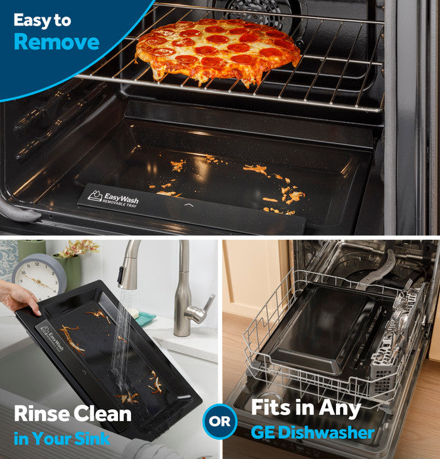 GE GRF600AVSS 30" Free-Standing Electric Convection Range with No Preheat Air Fry and EasyWashâ„¢ Oven Tray