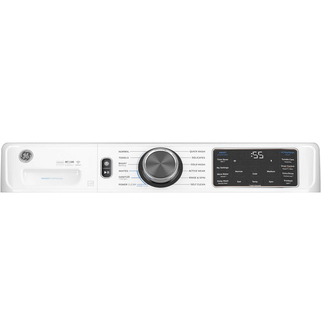 GE GFW655SSVWW ENERGY STAR 5.0 cu. ft. Capacity Smart Front Load Steam Washer with SmartDispense UltraFresh Vent System with OdorBlock and Sanitize + Allergen