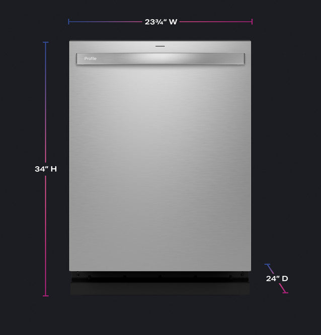 GE Profile PDT715SYVFS ENERGY STAR Fingerprint Resistant Top Control Stainless Interior Dishwasher with Microban Antimicrobial Technology with Sanitize Cycle