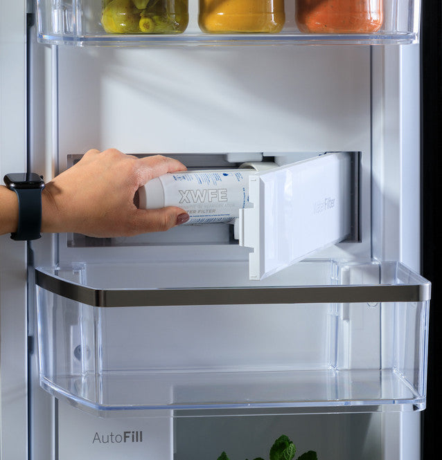 GE Profile PAD28BYTFS ENERGY STAR 28.4 Cu. Ft. Quad-Door Refrigerator with Dual-Dispense AutoFill Pitcher and Door in Door