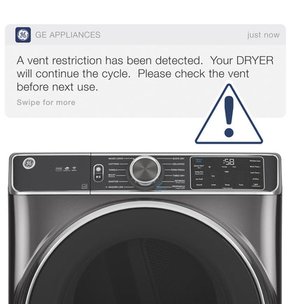 GE HZ108044 ENERGY STAR 7.8 cu. ft. Capacity Smart Front Load Gas Dryer with Sanitize Cycle