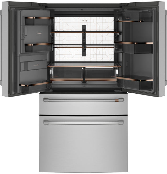 Cafe CXE22DP2PS1 ENERGY STAR 22.3 Cu. Ft. Smart Counter-Depth 4-Door French-Door Refrigerator
