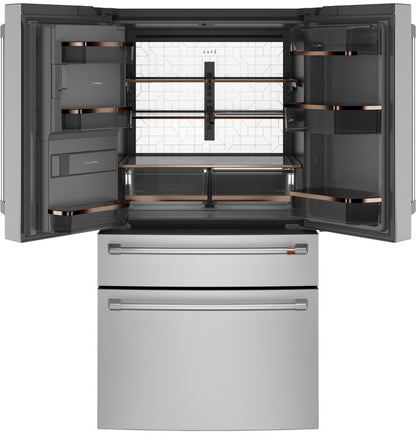 Cafe CXE22DP2PS1 ENERGY STAR 22.3 Cu. Ft. Smart Counter-Depth 4-Door French-Door Refrigerator