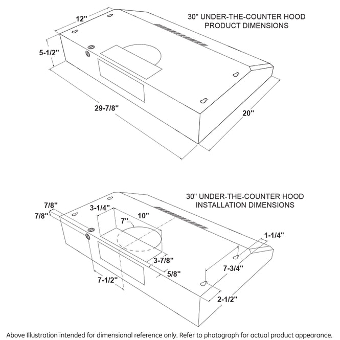 GE JVX5300SJSS 30" Under The Cabinet Hood