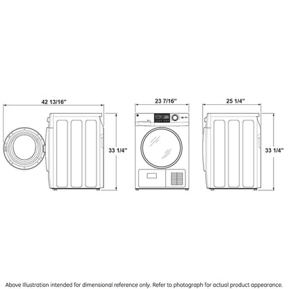 GE GFT14ESSMWW ENERGY STAR 24" 4.1 Cu.Ft. Front Load Ventless Condenser Electric Dryer with Stainless Steel Basket
