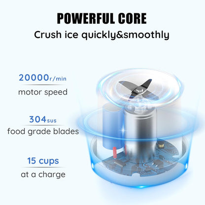 Mini Portable Cordless Blender for Shakes & Smoothies (214White)