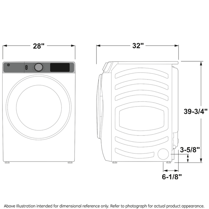 GE Profile PFD95ESPTDS  ENERGY STAR 7.8 cu. ft. Capacity Smart Front Load Electric Dryer with Steam and Sanitize Cycle