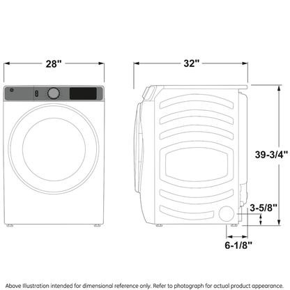 GE Profile PFD95ESPTDS  ENERGY STAR 7.8 cu. ft. Capacity Smart Front Load Electric Dryer with Steam and Sanitize Cycle