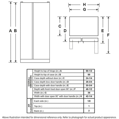 GE GZS22IYNFS 21.8 Cu. Ft. Counter-Depth Fingerprint Resistant Side-By-Side Refrigerator