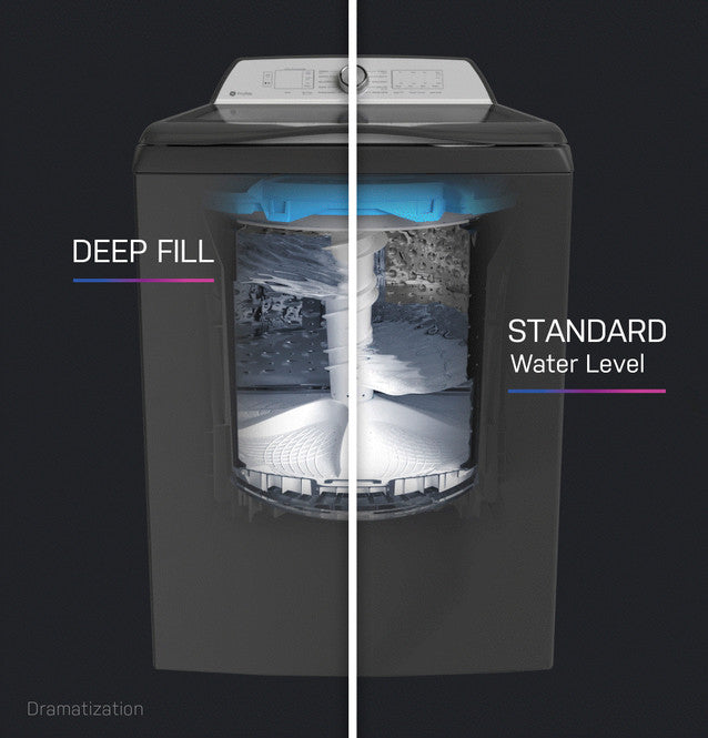 GE Profile PTW600BSRWS  ENERGY STAR 5.0 cu. ft. Capacity Washer with Smarter Wash Technology and FlexDispense