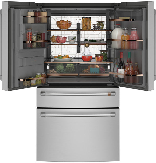 Cafe CXE22DP2PS1 ENERGY STAR 22.3 Cu. Ft. Smart Counter-Depth 4-Door French-Door Refrigerator