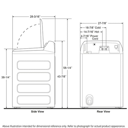 GE Profile PTW600BSRWS  ENERGY STAR 5.0 cu. ft. Capacity Washer with Smarter Wash Technology and FlexDispense