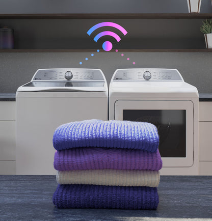 GE Profile PTD70EBSTWS  ENERGY STAR 7.4 cu. ft. Capacity Smart aluminized alloy drum Electric Dryer with Sanitize Cycle and Sensor Dry