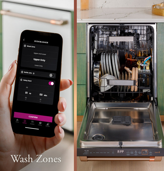 Cafe CDT858P2VS1 CustomFit ENERGY STAR Stainless Interior Smart Dishwasher with Ultra Wash Top Rack and Dual Convection Ultra Dry, 44 dBA