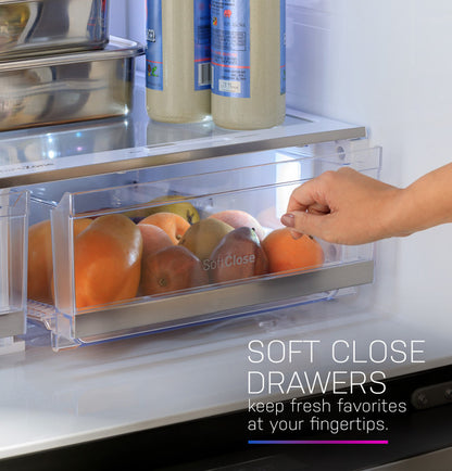 GE Profile PGE29BYTFS  ENERGY STAR 28.7 Cu. Ft. Smart Fingerprint Resistant 4-Door French-Door Refrigerator With Dual-Dispense AutoFill Pitcher
