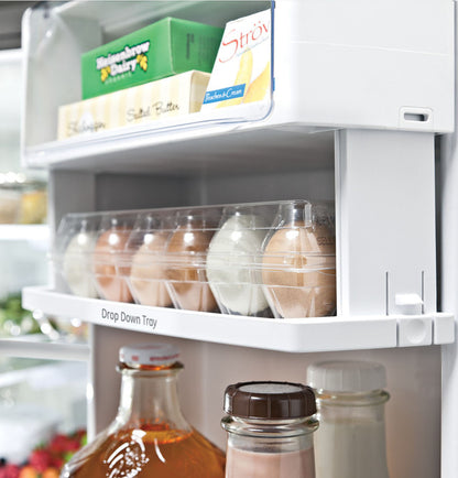 GE Profile PYE22KYNFS  ENERGY STAR 22.1 Cu. Ft. Counter-Depth Fingerprint Resistant French-Door Refrigerator with Hands-Free AutoFill