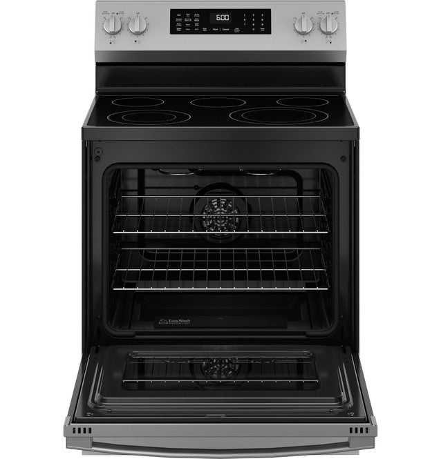GE GRF600AVSS 30" Free-Standing Electric Convection Range with No Preheat Air Fry and EasyWashâ„¢ Oven Tray