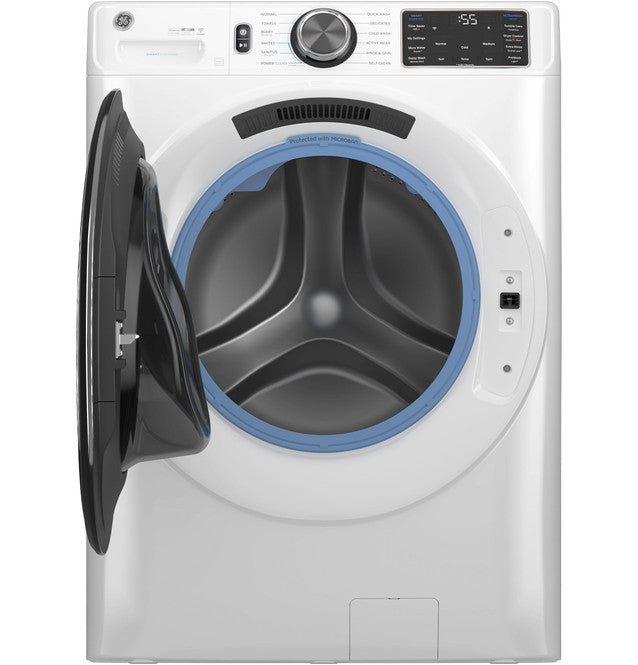 GE GFW655SSVWW ENERGY STAR 5.0 cu. ft. Capacity Smart Front Load Steam Washer with SmartDispense UltraFresh Vent System with OdorBlock and Sanitize + Allergen