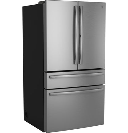 GE Profile PGE29BYTFS  ENERGY STAR 28.7 Cu. Ft. Smart Fingerprint Resistant 4-Door French-Door Refrigerator With Dual-Dispense AutoFill Pitcher