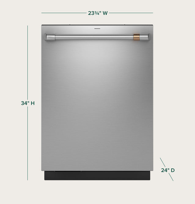 Cafe CDT858P2VS1 CustomFit ENERGY STAR Stainless Interior Smart Dishwasher with Ultra Wash Top Rack and Dual Convection Ultra Dry, 44 dBA