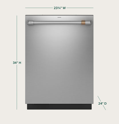Cafe CDT858P2VS1 CustomFit ENERGY STAR Stainless Interior Smart Dishwasher with Ultra Wash Top Rack and Dual Convection Ultra Dry, 44 dBA