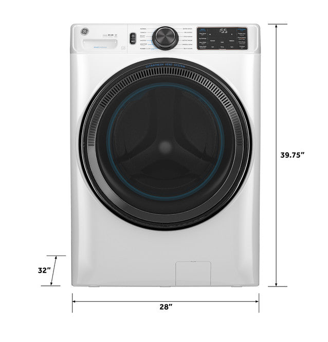 GE GFW655SSVWW ENERGY STAR 5.0 cu. ft. Capacity Smart Front Load Steam Washer with SmartDispense UltraFresh Vent System with OdorBlock and Sanitize + Allergen